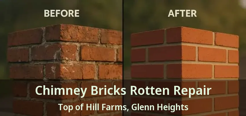 Chimney Bricks Rotten Repair Top of Hill Farms, Glenn Heights - TX